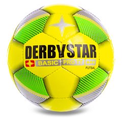 Мяч для футзала DERBYSTAR BRILLIANT BASIC PRO TT FB-0657 №4 желтый-салатовый-серый