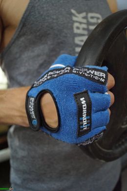 Рукавички для фітнесу та важкої атлетики Power System Workout PS-2200 Blue S