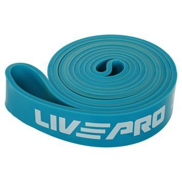 Резина петля для подтягиваний и тренировок лента силовая LiveUp SUPER BAND LP8410-M (латекс, 2080x32x4,5мм, M, нагр.16-39кг, синий)