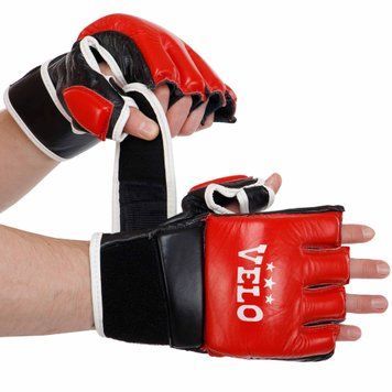 Рукавички для змішаних єдиноборств MMA шкіряні VELO ULI-4033 Червоний XL