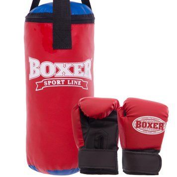 Боксерский набор детский BOXER 1008-2026 Черный-красный
