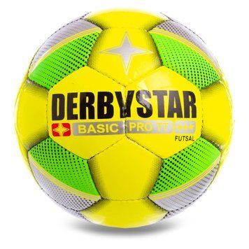 М'яч для футзалу DERBYSTAR BRILLIANT BASIC PRO TT FB-0657 №4 жовтий-салатовий-сірий