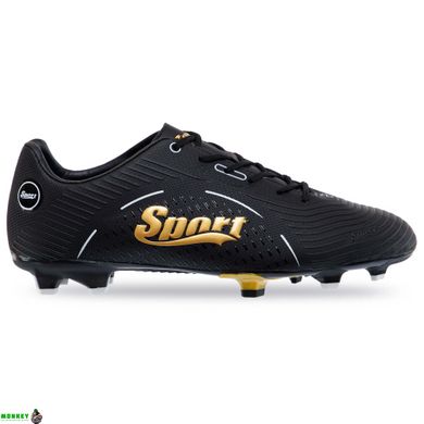 Бутсы футбольная обувь SPORT SG-301041-2 BLACK/GOLD/WHITE размер 40-45 (верх-PU, подошва-термополиуретан (TPU), черный-золотой)