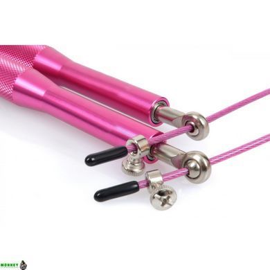 Скакалка швидкісна 4yourhealth Jump Rope Premium 3м металева на підшипниках 6863 Рожева