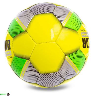 М'яч для футзалу DERBYSTAR BRILLIANT BASIC PRO TT FB-0657 №4 жовтий-салатовий-сірий
