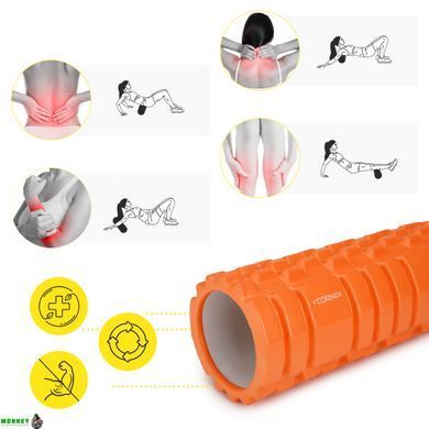 Массажный ролик Cornix EVA 33 x 14 см (валик, роллер) XR-0033 Orange