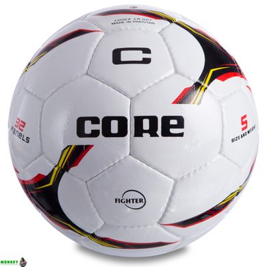 Мяч футбольный CORE SHINY FIGHTER CR-027 №5 PU белый-черный-красный