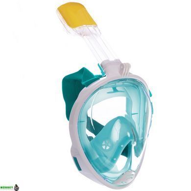 Маска для снорклинга с дыханием через нос SP-Planeta Swim One M2068G Белый-бирюзовый S-M