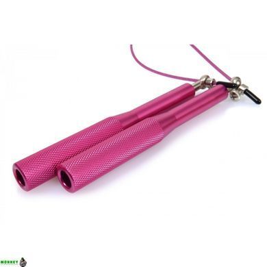 Скакалка швидкісна 4yourhealth Jump Rope Premium 3м металева на підшипниках 6863 Рожева