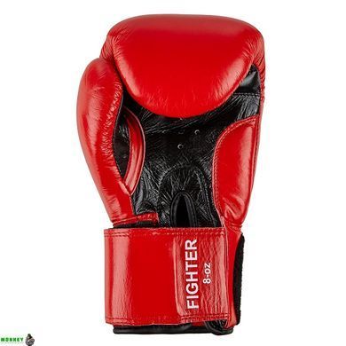 Рукавички боксерські Benlee FIGHTER 10oz / шкіра / червоно-чорні
