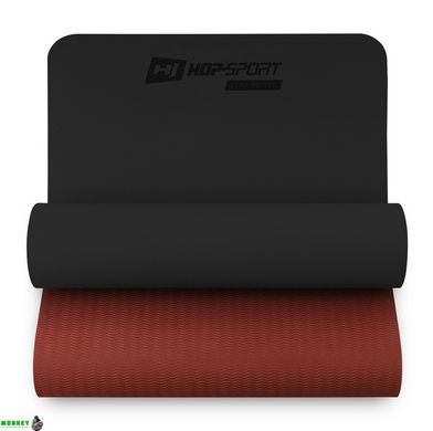 Коврик для фитнеса Hop-Sport TPE 0,6 см HS-T006GM черно-красный
