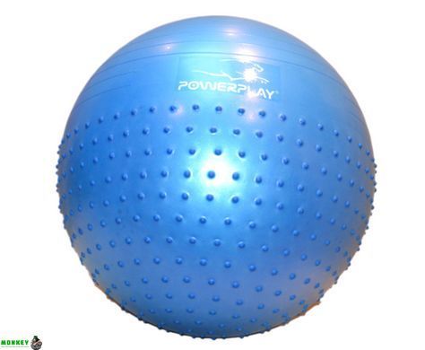 Мяч для фитнеса (фитбол) полумассажный PowerPlay 4003 &Oslash;65 cm Gymball Синий + насос