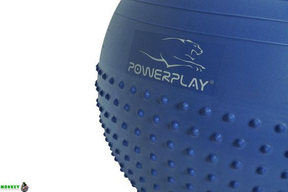 Мяч для фитнеса (фитбол) полумассажный PowerPlay 4003 &Oslash;65 cm Gymball Синий + насос