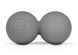 Силиконовый массажный двойной мяч 63 мм Hop-Sport HS-S063DMB серый