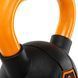 Гиря тренировочная цельная обрезиненная с окрашенной ручкой LiveUp Urethane competition kettlebell UAZE5336-8 вес 8кг черный-оранжевый