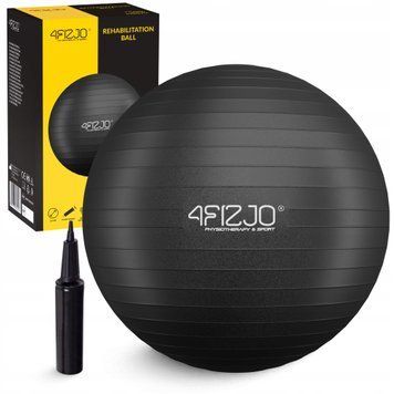 М'яч для фітнесу (фітбол) 4FIZJO 65 см Anti-Burst Black (P-5907739316349)