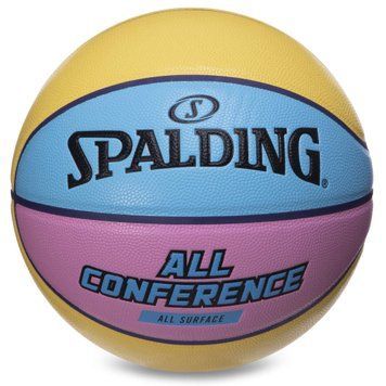М'яч баскетбольний SPALDING 76896Y ALL CONFERENCE №7 жовтий-блакитний