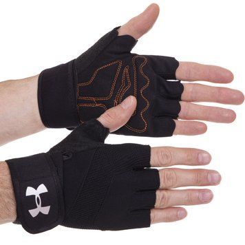 Перчатки для тяжелой атлетики UAR WorkOut BC-6088 Черный M размер (PL, PVC,)