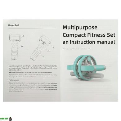 Колесо для преса 3 в 1 універсальний компактний фітнес-набір Multipurpose compact fitness set Yogaplus FI-9377 Синій
