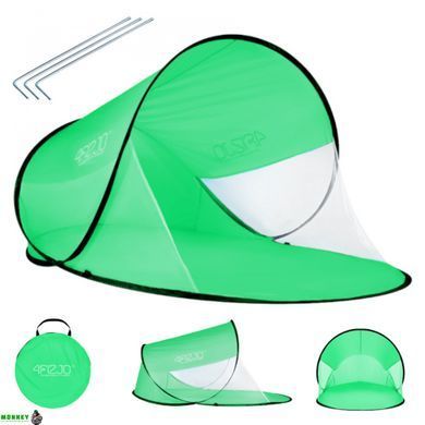 Пляжный тент 4FIZJO Pop Up 120 x 190 см Green/White (P-5907739312693)