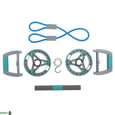 Колесо для преса 3 в 1 універсальний компактний фітнес-набір Multipurpose compact fitness set Yogaplus FI-9377 Синій