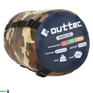 Спальный мешок одеяло Outtec демисезон с капюшоном камуфляж
