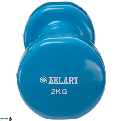 Гантелі для фітнесу з вініловим покриттям Zelart Beauty TA-5225-2 2шт 2кг кольори в асортименті