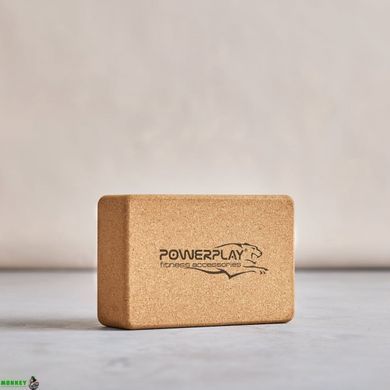 Блок для йоги PowerPlay PP_4006 з пробкового дерева Cork Yoga Block (1шт.)