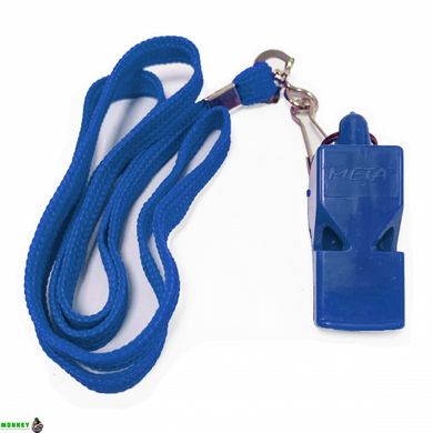 Свисток арбітра пластиковий зі шнурком Meta Whistle plastic classic with lanyard синій Уні OFSM