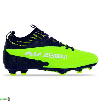 Бутсы футбольная обувь с носком ZOOM 220909-1 NAVY/WHITE/LIME размер 40-45 (верх-PU, подошва-термополиуретан (TPU), темно-синий-белый-салатовый)