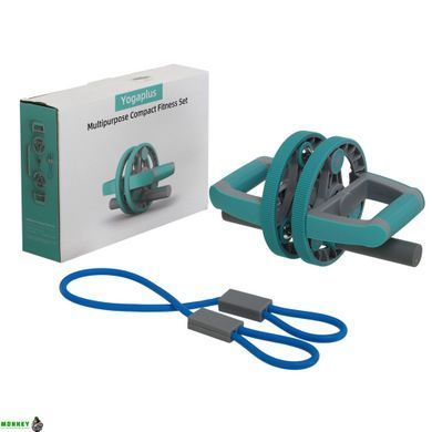 Колесо для преса 3 в 1 універсальний компактний фітнес-набір Multipurpose compact fitness set Yogaplus FI-9377 Синій