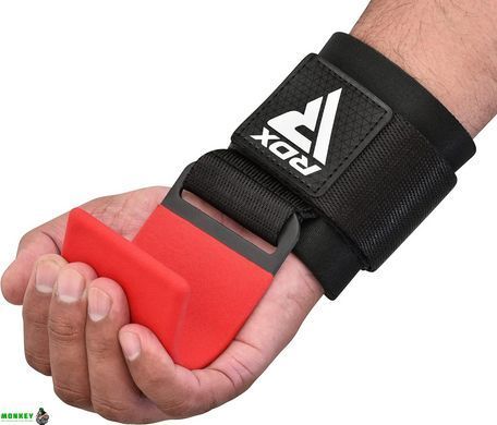 Крюки для тяги на запястье RDX W5 Gym Hook Strap Red Plus