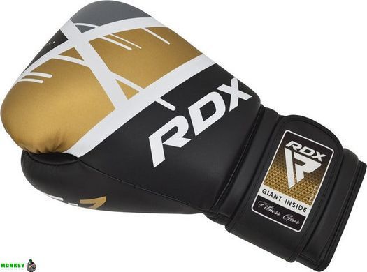 Боксерские перчатки RDX F7 Ego Black Golden 10 унций (капа в комплекте)