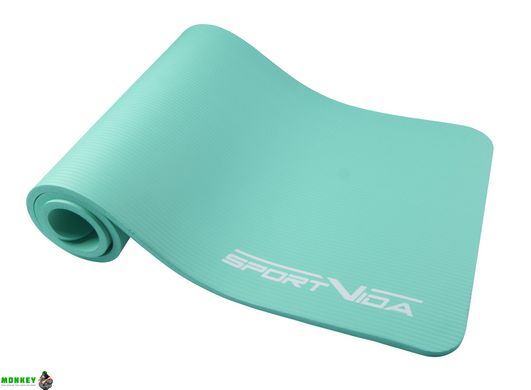 Коврик (мат) для йоги и фитнеса SportVida NBR 1.5 см SV-HK0074 Mint