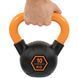 Гиря тренировочная цельная обрезиненная с окрашенной ручкой LiveUp Urethane competition kettlebell UAZE5336-10 вес 10кг черный-оранжевый