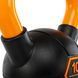 Гиря тренировочная цельная обрезиненная с окрашенной ручкой LiveUp Urethane competition kettlebell UAZE5336-10 вес 10кг черный-оранжевый