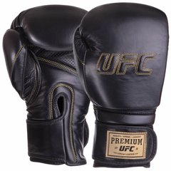 Боксерські рукавиці шкіряні UFC PRO Prem Hook & Loop UHK-75048 12 унцій чорний