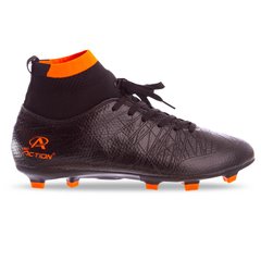 Бутси футбольне взуття з носком Pro Action PRO-1000-21 BLACK/ORANGE розмір 40-45 (верх-TPU, підошва-TPU, чорний-оранжевий)