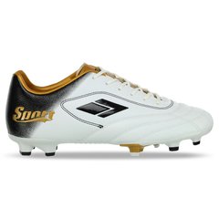 Бутсы футбольная обувь DIFFERENT SPORT SG-301313-4 WHITE/BLACK/GOLD размер 40-45 (верх-PU, подошва-термополиуретан (TPU), белый-золотой) 220719A-4
