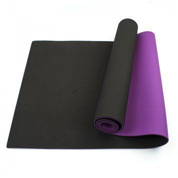 Килимок (мат) для йоги та фітнесу Sportcraft TPE 6 мм ES0020 Black/Violet