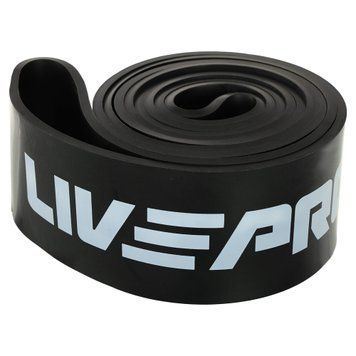 Гума петля для підтягування та тренувань стрічка силова LiveUp SUPER BAND LP8410-XL (латекс, 2080x64x4,5мм, XL, нагр.39-77кг, чорний)