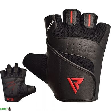 Рукавички для фітнесу RDX S2 Leather Black L