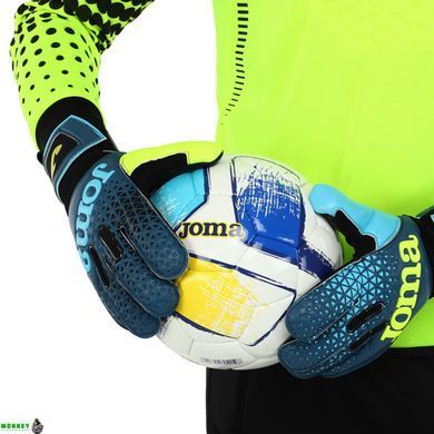 Перчатки вратарские Joma PREMIER 401195-301 (латекс, Черный-синий-желтый 10 размер)