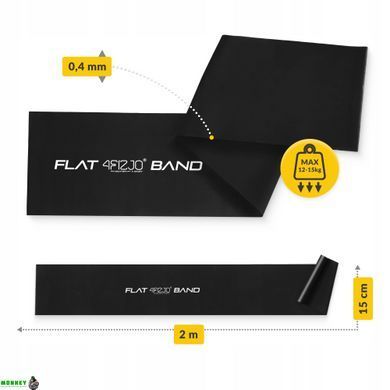 Стрічка-еспандер для спорту та реабілітації 4FIZJO Flat Band 200 х 15 cм 12-15 кг Black (P-5907222931677)