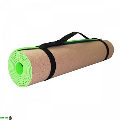 Коврик (мат) для йоги та фітнесу SportVida TPE+Cork 0.4 см SV-HK0317