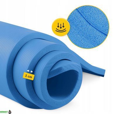 Коврик (мат) спортивный 4FIZJO NBR 1 см для йоги и фитнеса 4FJ0014 Blue