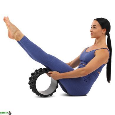 Колесо для йоги масажне Wheel Yoga SP-Sport FI-6205 Чорний