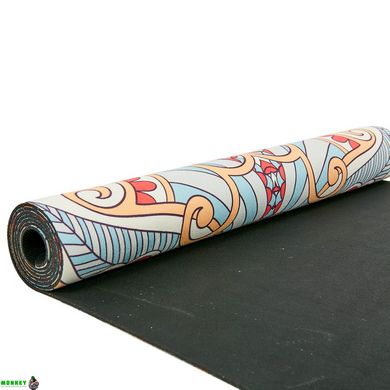 Коврик для йоги Замшевый Record FI-5662-46 размер 183x61x0,3см красный-серый