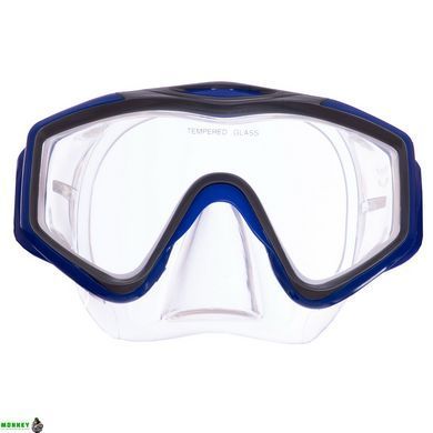 Маска для плавания Zelart M153-SIL Синий-серый черный-синий