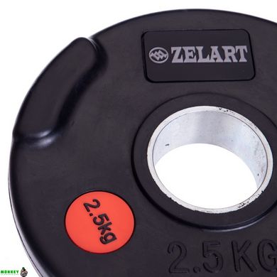 Диски для штанги обгумовані Zelart Z-HIT TA-5160-2,5 51мм 2,5кг чорний